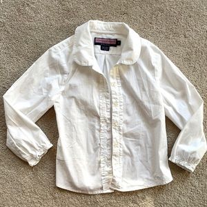 Vineyard Vines girls size 6 white collar shirt button down EUC